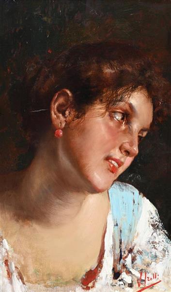 Portrait of a young girl, c.1895 - Vincenzo Irolli