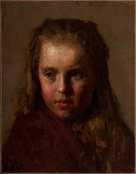 Head of a little girl, c.1887 - Giuseppe Pellizza