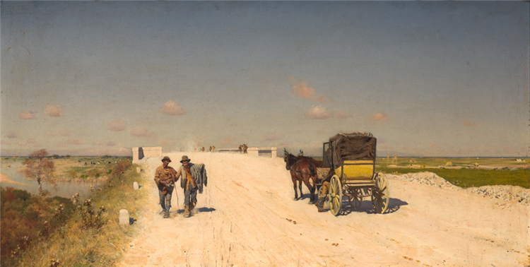 The road from Naples to Brindisi, 1872 - Giuseppe De Nittis