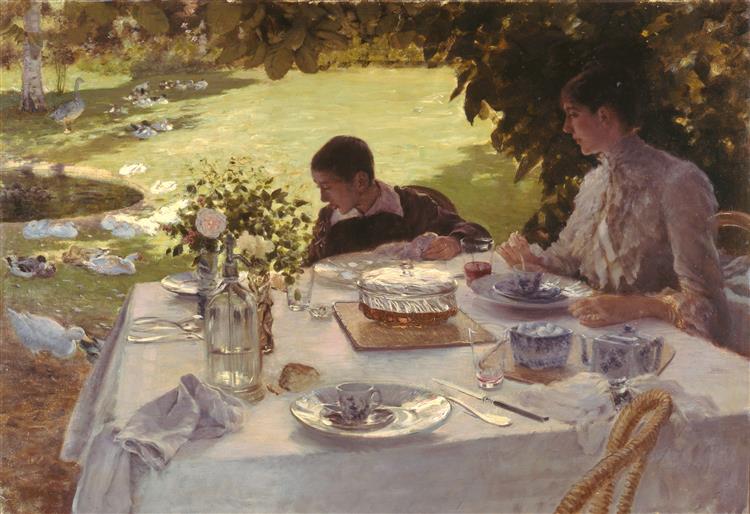 Breakfast in the Garden, 1883 - 1884 - Джузеппе Де Ніттіс