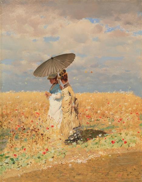 In the wheat fields, 1873 - Джузеппе Де Ниттис