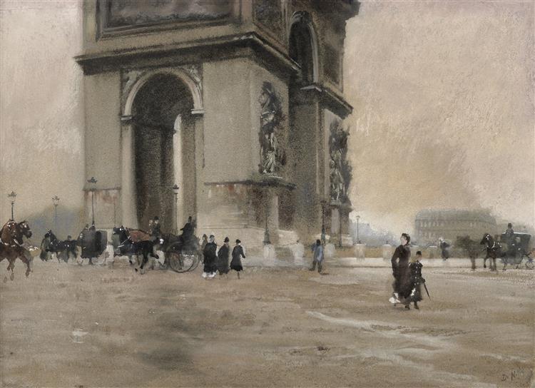 The Arc de Triomphe in Paris, c.1876 - Giuseppe De Nittis