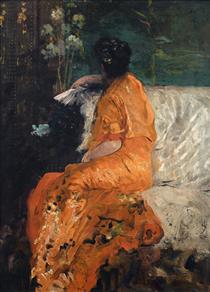 The orange kimono - Giuseppe De Nittis