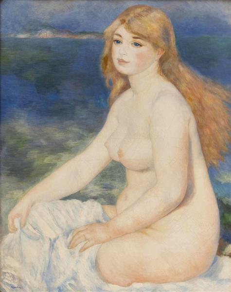 The Blonde Bather (Blonde Bather II), 1882 - Пьер Огюст Ренуар