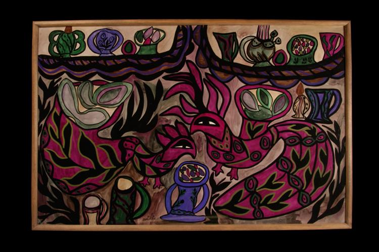Paysage Aux Oiseaux 1966 Baya Mahieddine WikiArt paysage-aux-oiseaux-1966-baya-mahieddine-wikiart