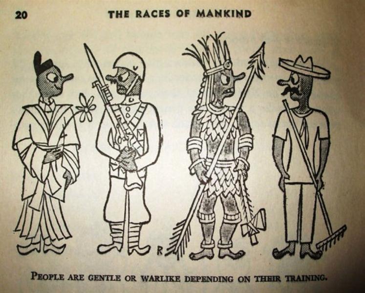 Illustration for "The Races of Mankind" by Ruth Benedict and Gene Weltfish, 1944 - Ad Reinhardt