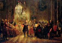 Concerto de Flauta com Frederico O Grande em Sanssouci - Adolph Menzel