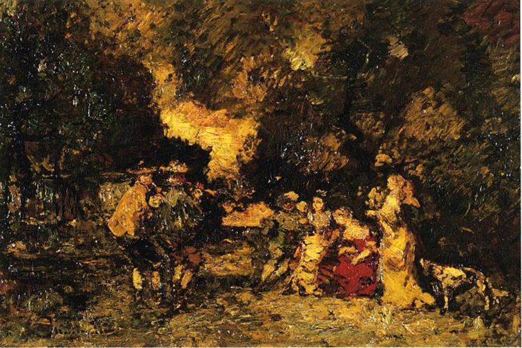 Garden Party, c.1879 - Adolphe Joseph Thomas Monticelli