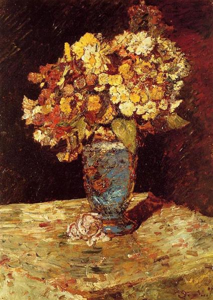 Still Life with Wild and Garden Flowers, c.1877 - Adolphe Monticelli