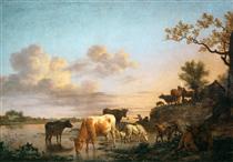 Animals by the River - Adriaen van de Velde