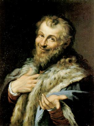 Demócrito, c.1598 - Agostino Carracci