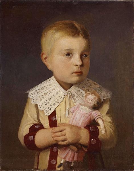 Child with doll - Albert Anker