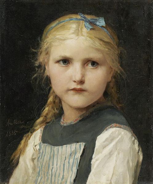 Portrait of a girl, 1885 - Albrecht Anker