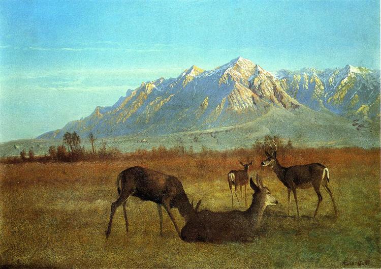 Deer in a Mountain Home, 1879 - Альберт Бірштадт