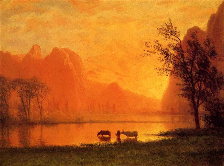 Puesta de sol en Yosemite, c.1863 - Albert Bierstadt
