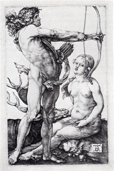 Apollo And Diana, 1502 - Альбрехт Дюрер