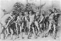 Bacchanal with Silenus - Albrecht Dürer