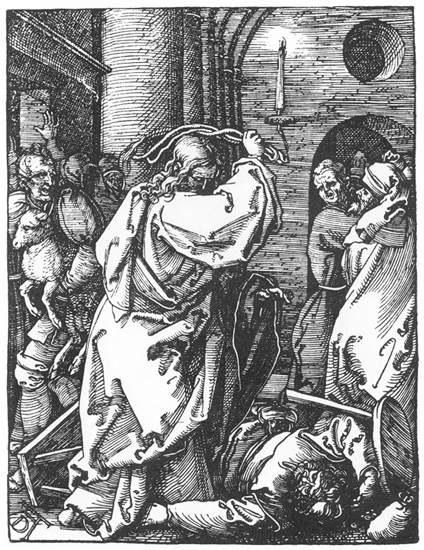 Христос выгоняет торговцев из Храма, 1511 - Альбрехт Дюрер