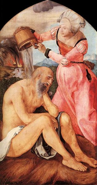 Job and His Wife, 1504 - Альбрехт Дюрер