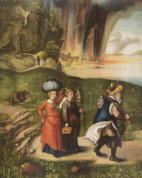 Lot's escape, c.1496 - Alberto Durero