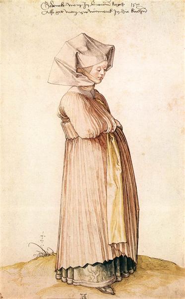 Жительница Нюремберга, нарядившаяся в церковь, 1500 - Альбрехт Дюрер