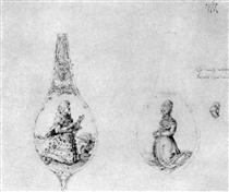Ornaments for two spoons stalks - Albrecht Dürer