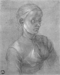Portrait of a woman (Agnes Dürer) - Alberto Durero