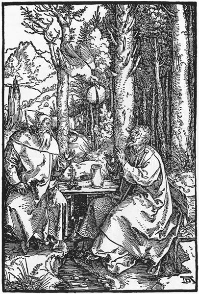 Отшельники Св. Антоний и Св. Павел, 1500 - 1504 - Альбрехт Дюрер