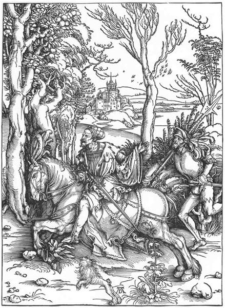 Рыцарь и ландскнехт, c.1497 - Альбрехт Дюрер