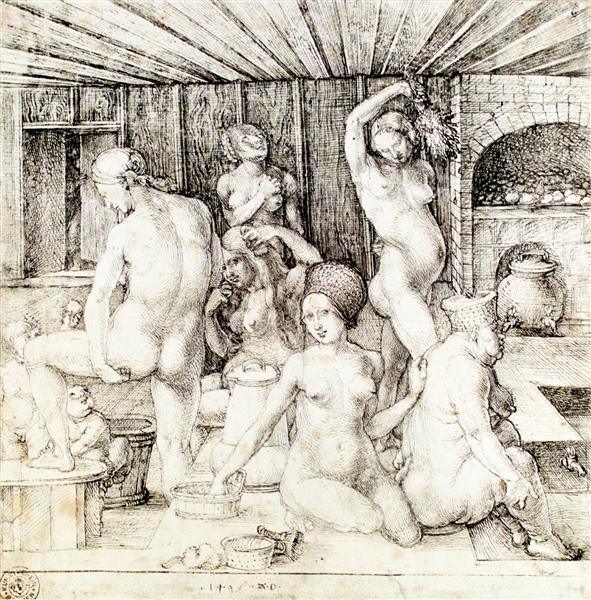Женская баня, c.1496 - Альбрехт Дюрер