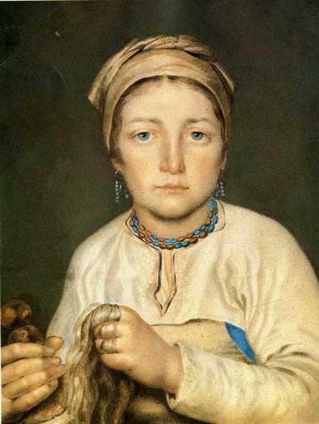 A Peasant Woman, Combing Flax (Anisia), 1822 - Alexey Venetsianov
