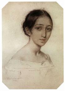 Portrait of a Girl - Alexei Gawrilowitsch Wenezianow