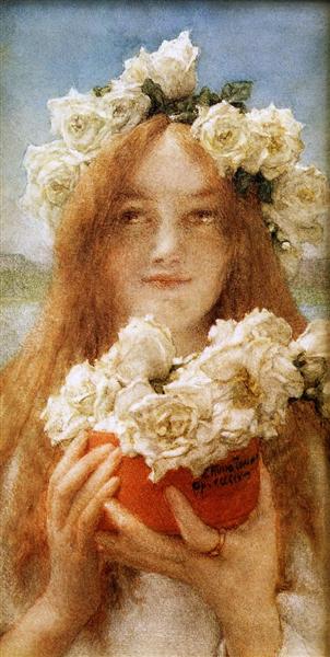 Summer Offering(Young Girl with Roses), 1911 - Лоуренс Альма-Тадема