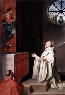 St. Bernard and the Virgin - Alonzo Cano