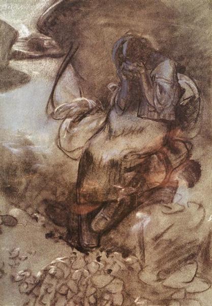 Weeping Girl, c.1900 - Alphonse Mucha