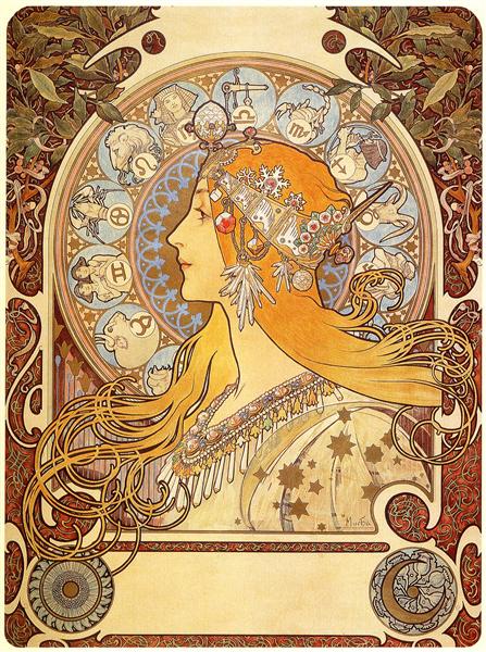 Alphonse Mucha, Zodiac, 1896
