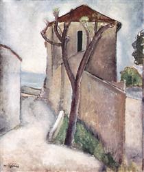 Arbre et maison - Amedeo Modigliani