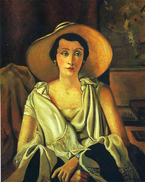 Portrait of Madame Paul Guillaume with a large hat, c.1928 - 安德列·德兰