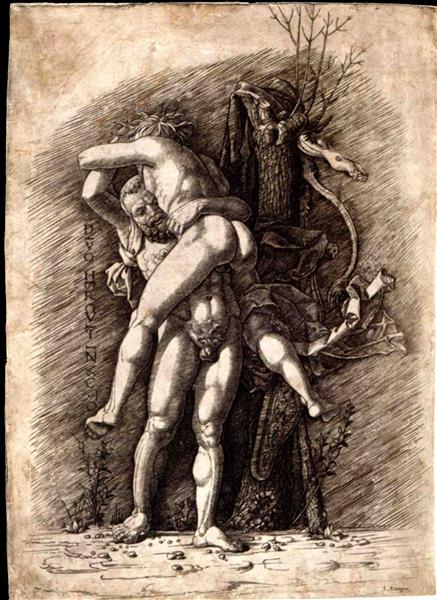 Hercules and Antaeus, 1495 - Андреа Мантенья