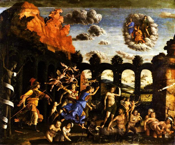 Minerve chassant les Vices du jardin de la Vertu, 1502 - Andrea Mantegna