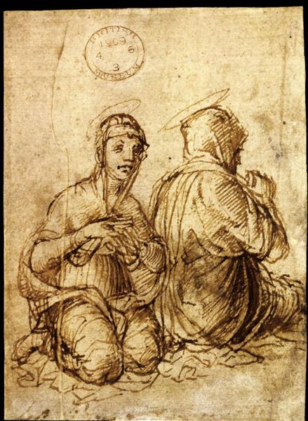 Two holy women in prayer, 1455 - Андреа Мантенья