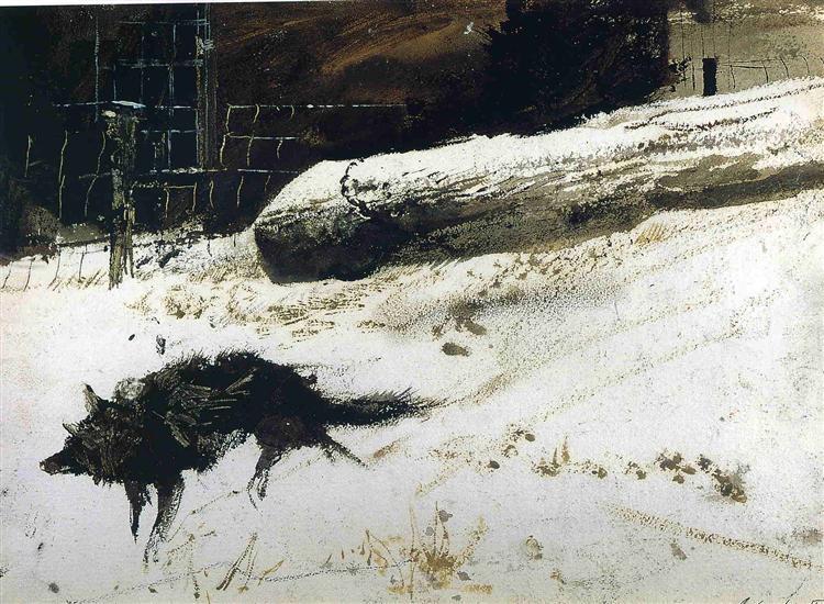 Wild Dog (study for groundhog day) - Andrew Wyeth