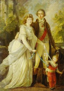 Count Nikolai Tolstoy with his wife Anna Ivanovna and their son Alexander - Angelika Kauffmann