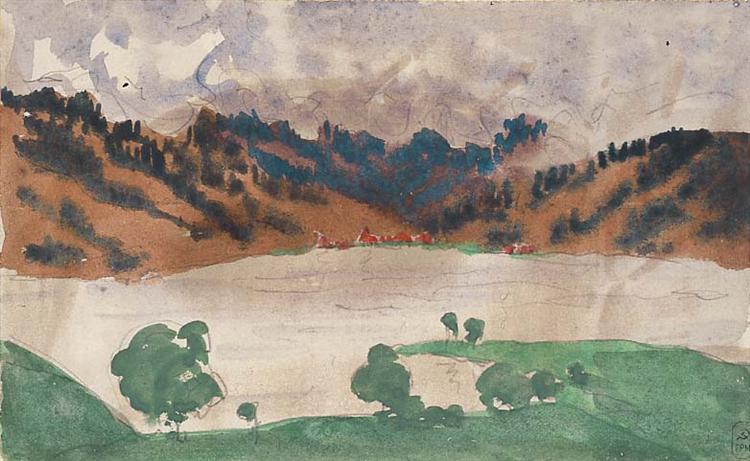 Landscape with a River (Norway between Bergen and Christiania), 1914 - Anna Ostroumova-Lebedeva