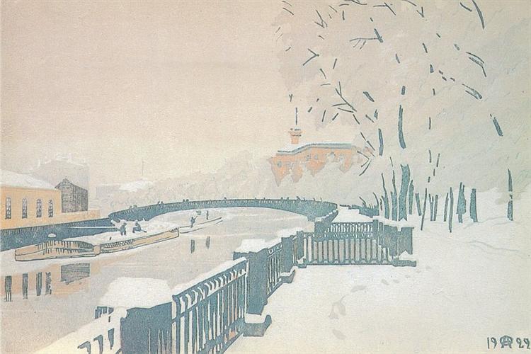 Leningrad. Summer garden in winter., 1929 - Anna Ostroumova-Lebedeva