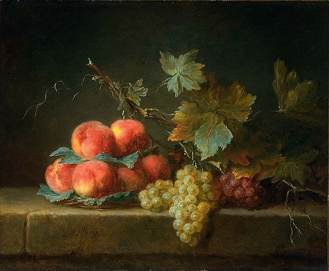 Still Life with Peaches and Grapes - Anne Vallayer-Coster