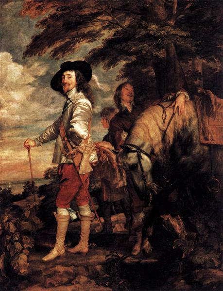 Карл I, король Англии на охоте, c.1635 - Антонис ван Дейк