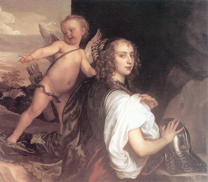 Портрет девушки как Эрминии в сопровождении Купидона, 1638 - Антонис ван Дейк