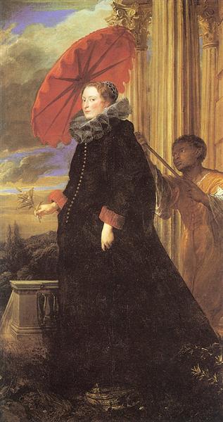 Портрет маркизы Елены Гримальди, жены маркиза Николя Каттанео, 1623 - Антонис ван Дейк