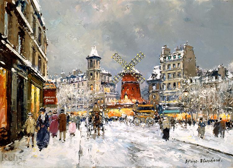 Moulin Rouge, a pigalle sous la neige - Антуан Бланшар